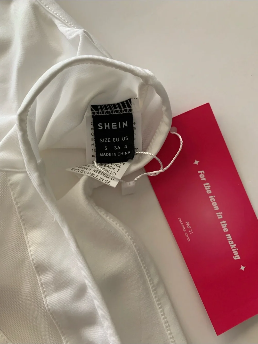 Shein Mock Neck Sheer Mesh Panel Sleeveless White Bodysuit Brand New Size S